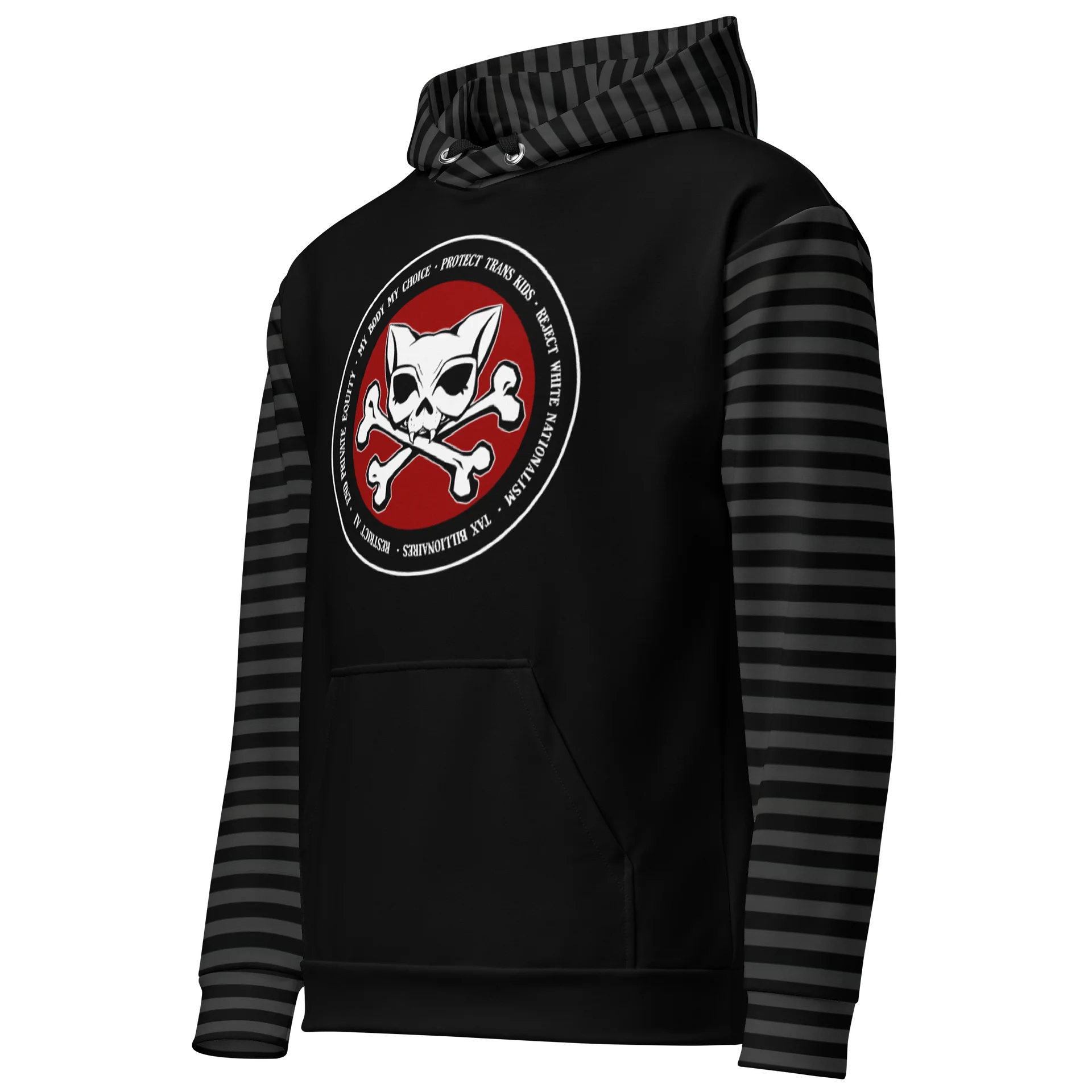 My Politics Kat Skull Striped Hoodie product image (2)