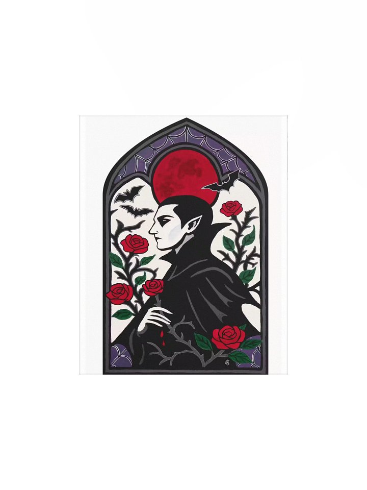 Romantic Vampire Stained Glass Style Painting PRint product image (1)