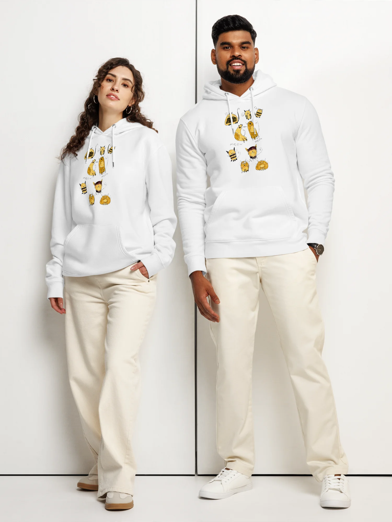 Abstract Cool Cats Unisex Organic Hoodie product image (9)