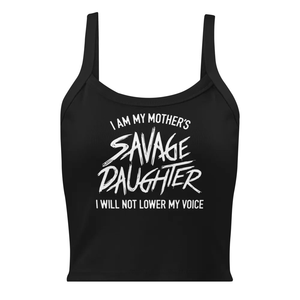 Savage Daughter Women's Micro-Rib Tank Top (white print) product image (1)