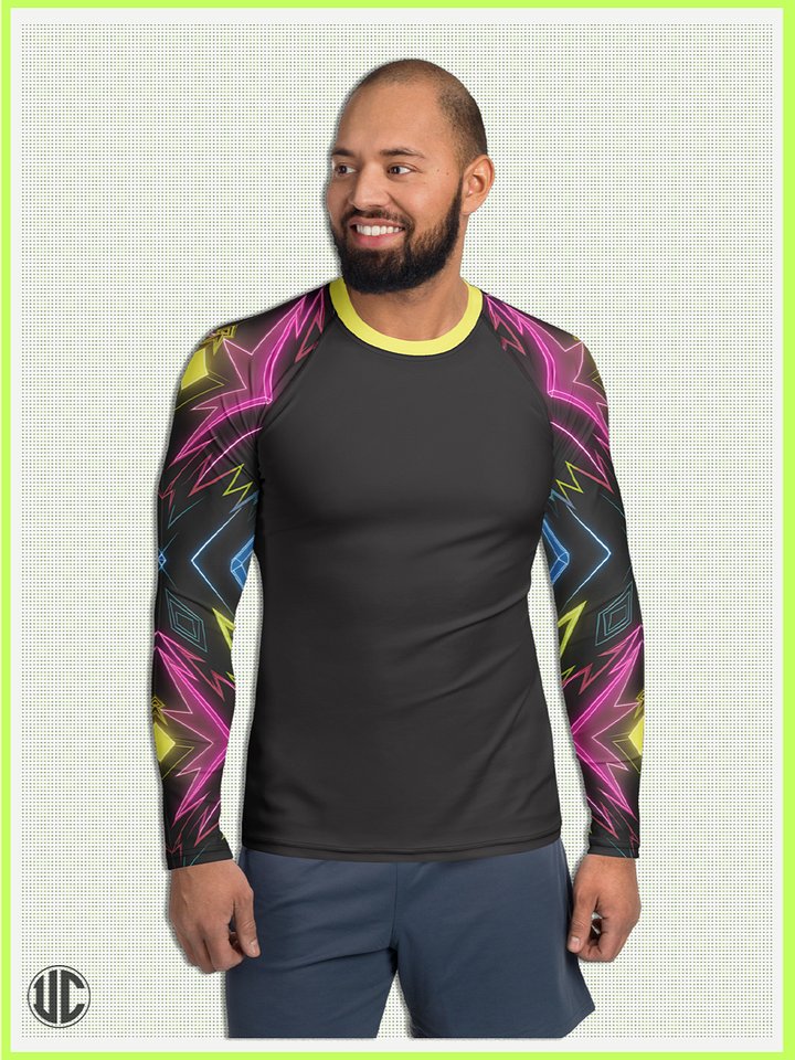 Neon Kaleidoscope – Men’s Rash Guard product image (1)