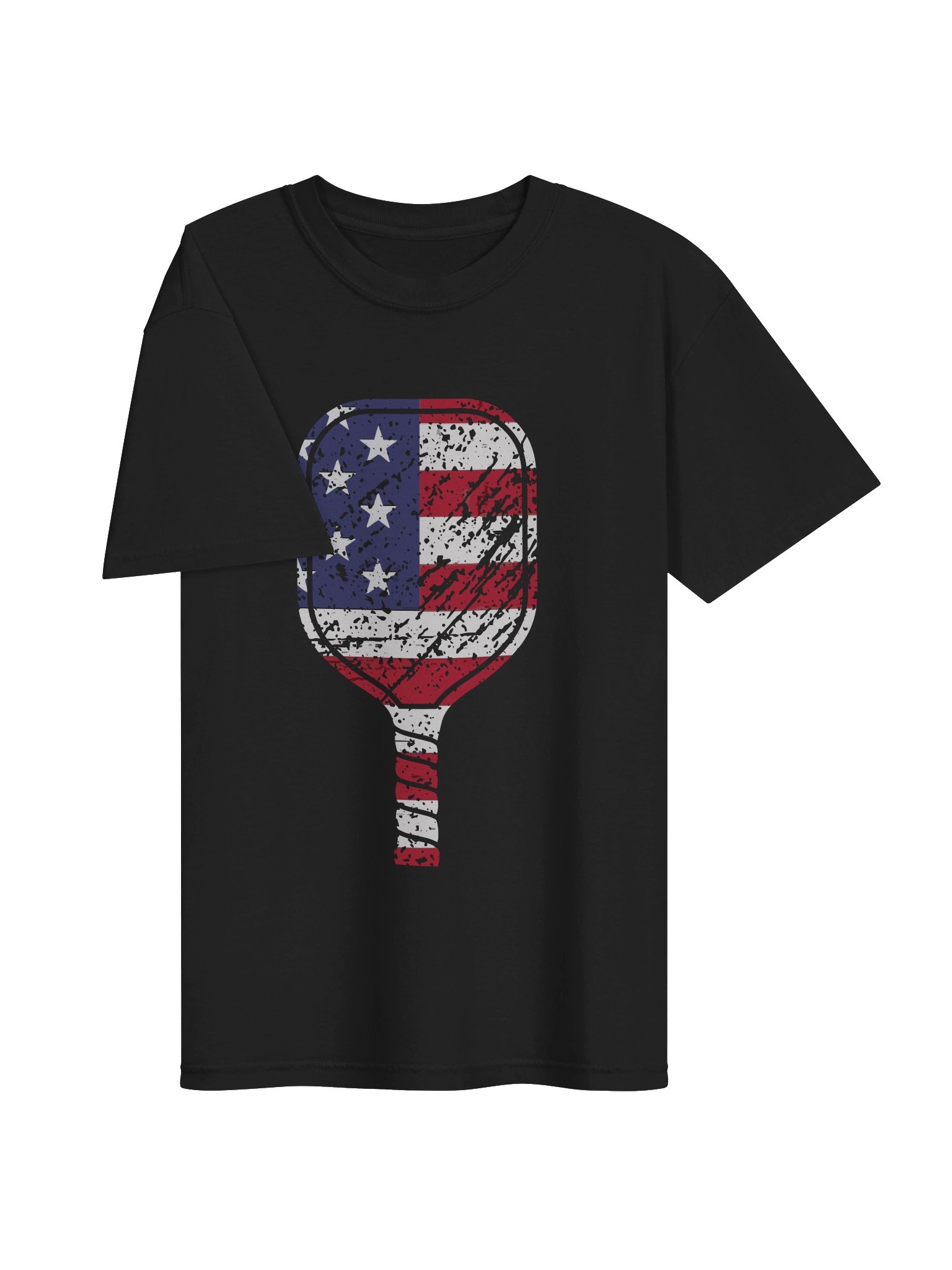 Distressed American Flag Pickleball Paddle Tee product image (3)