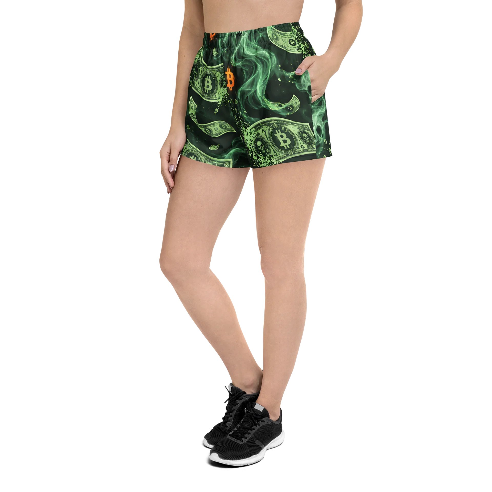 Ghost of Fiat — Bitcoin Halloween Athletic Shorts product image (2)