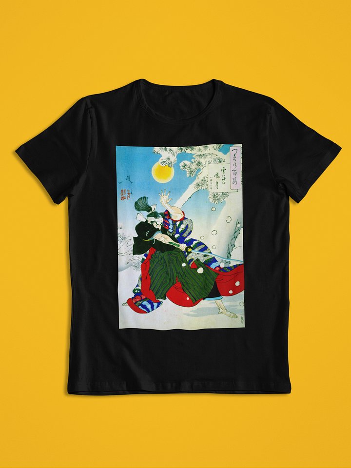 Dawn Moon and Tumbling Snow Kobayashi Heihachirō Yoshitoshi Japanese Ukiyo-e Unisex T-Shirt product image (1)