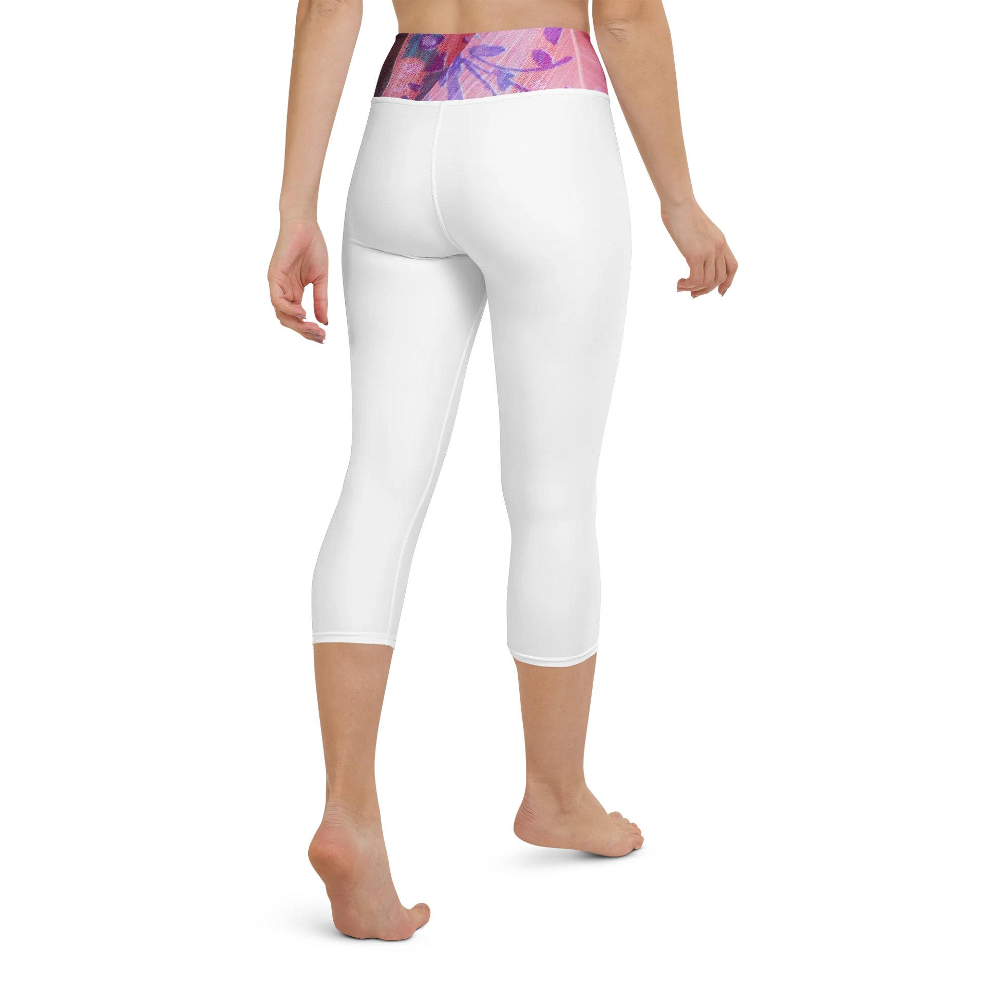 Paradise Breeze White Yoga Capri Leggings product image (3)