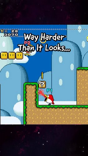 During a tough challenge in WarioWare: Get It Together!, we had to complete a custom Mario level while dealing with our chara...