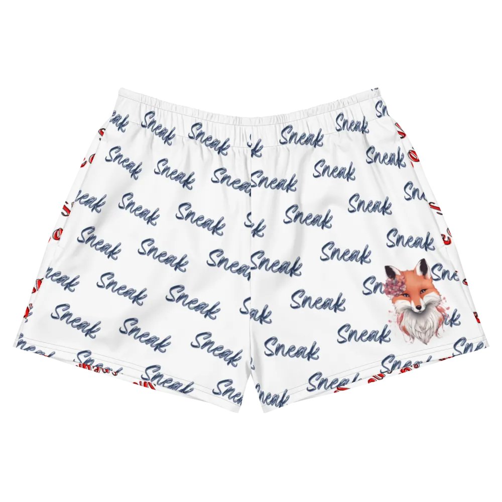Flower Fox All Over Print Women's Shorts - Black product image (5)