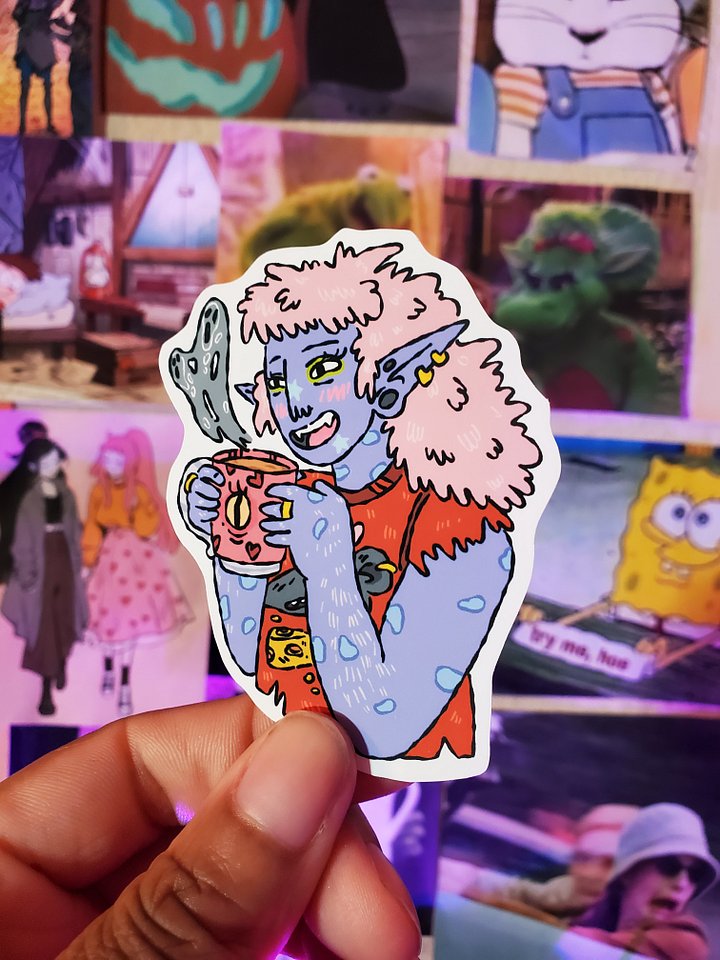 A Wicked Cup O' Coffee - Goblin Sticker product image (2)