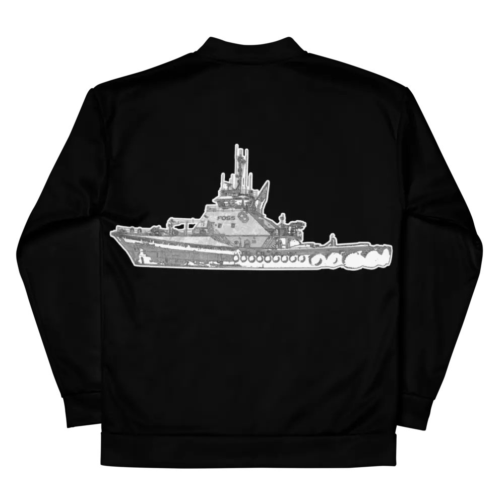 Foss Tugboat Sketch Black Bomber Jacket product image (10)
