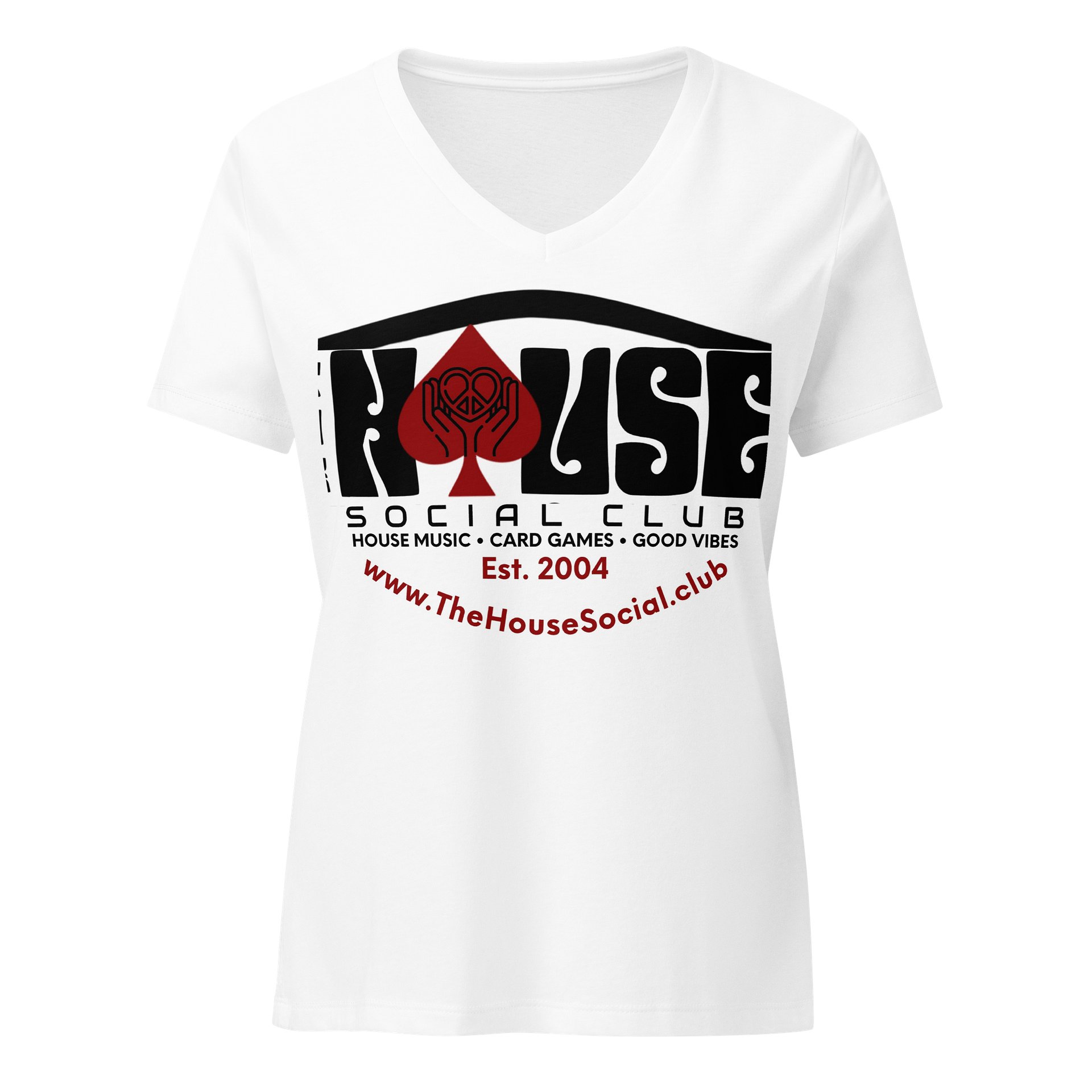 THE HOUSE Women’s V-Neck T-White product image (1)