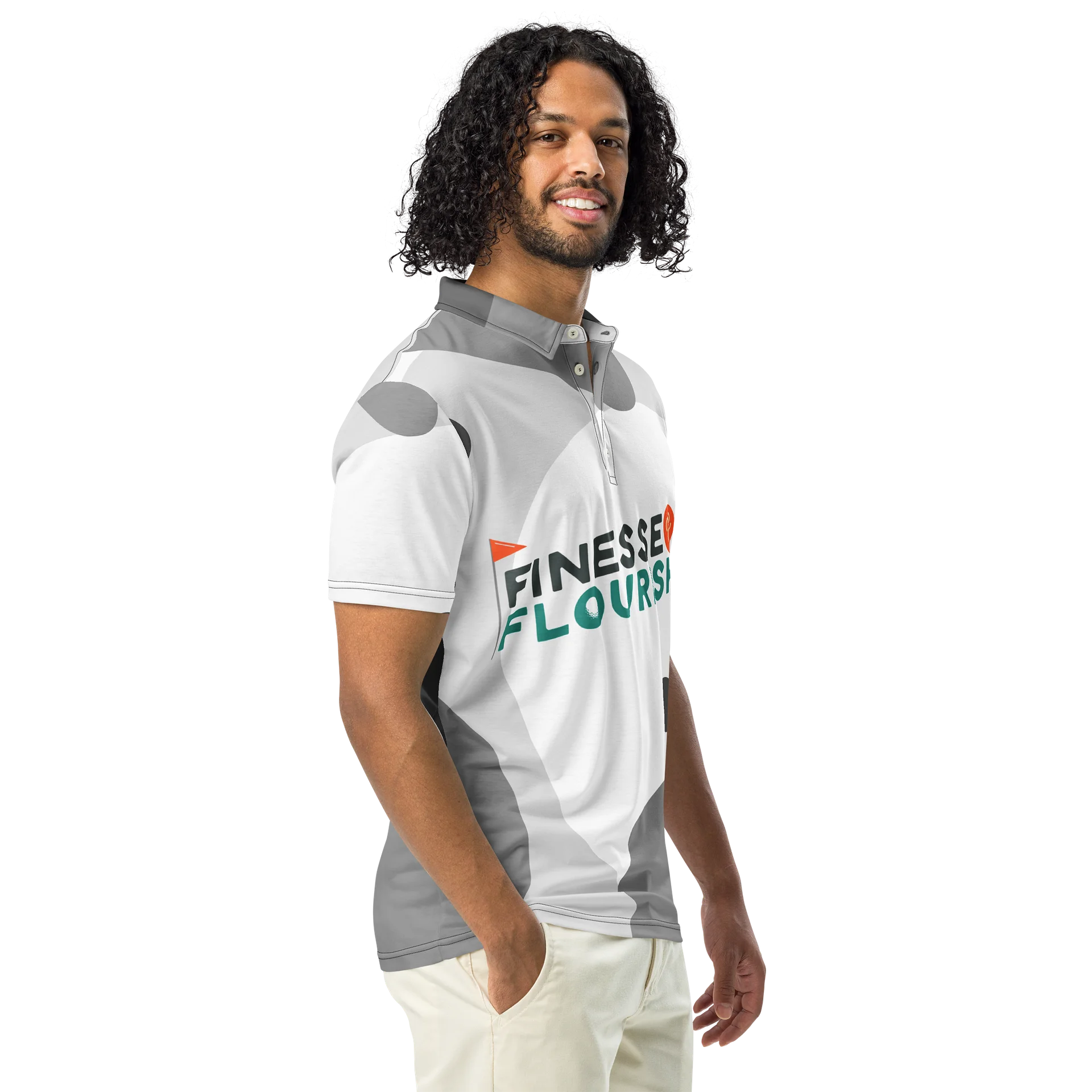 F&F Lava Lamp Slim Fit Polo Shirt (GRY) product image (1)