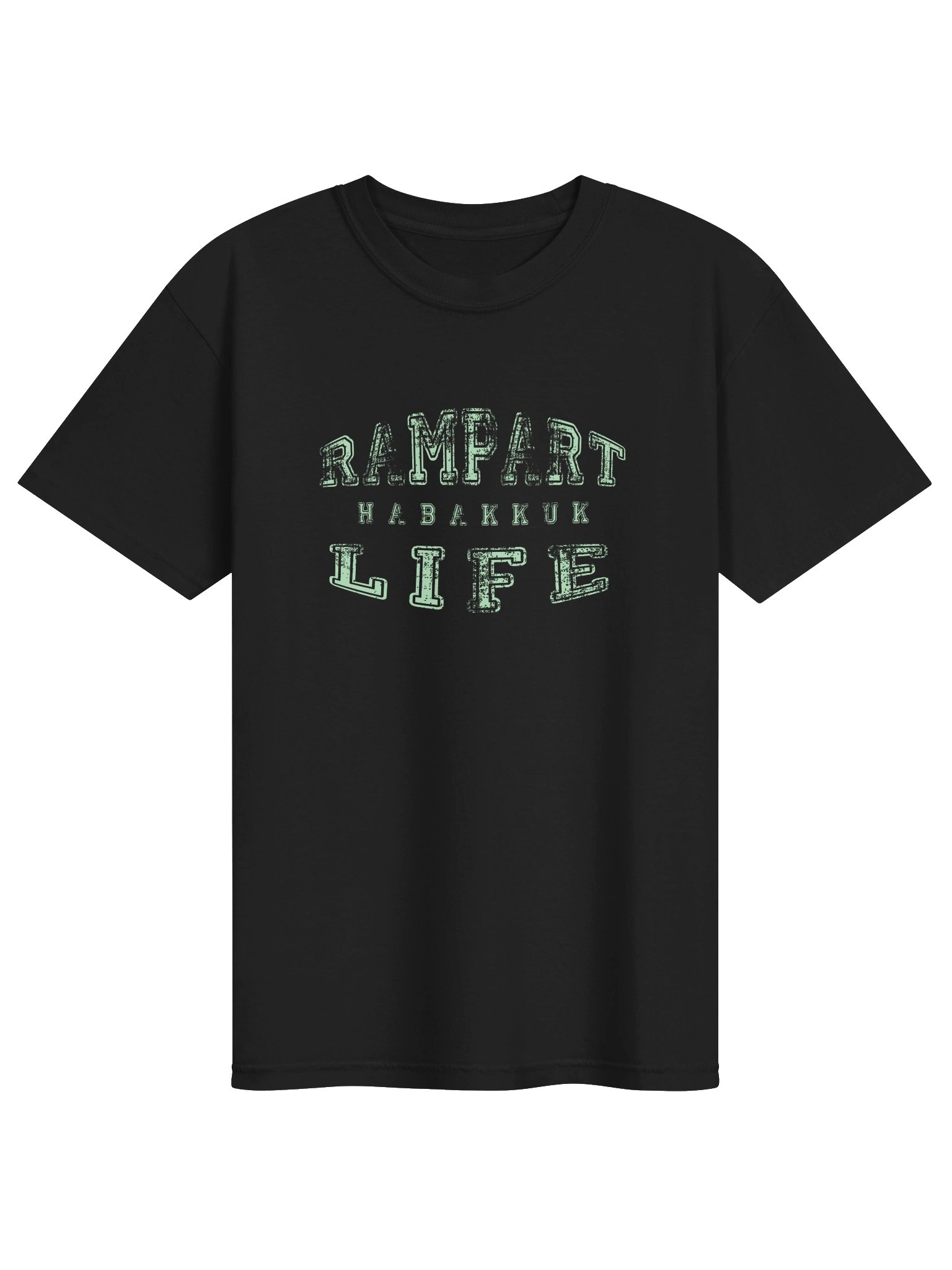 HABAKKUK Rampart Life - Unisex Tee (Green Logo on Black) product image (1)