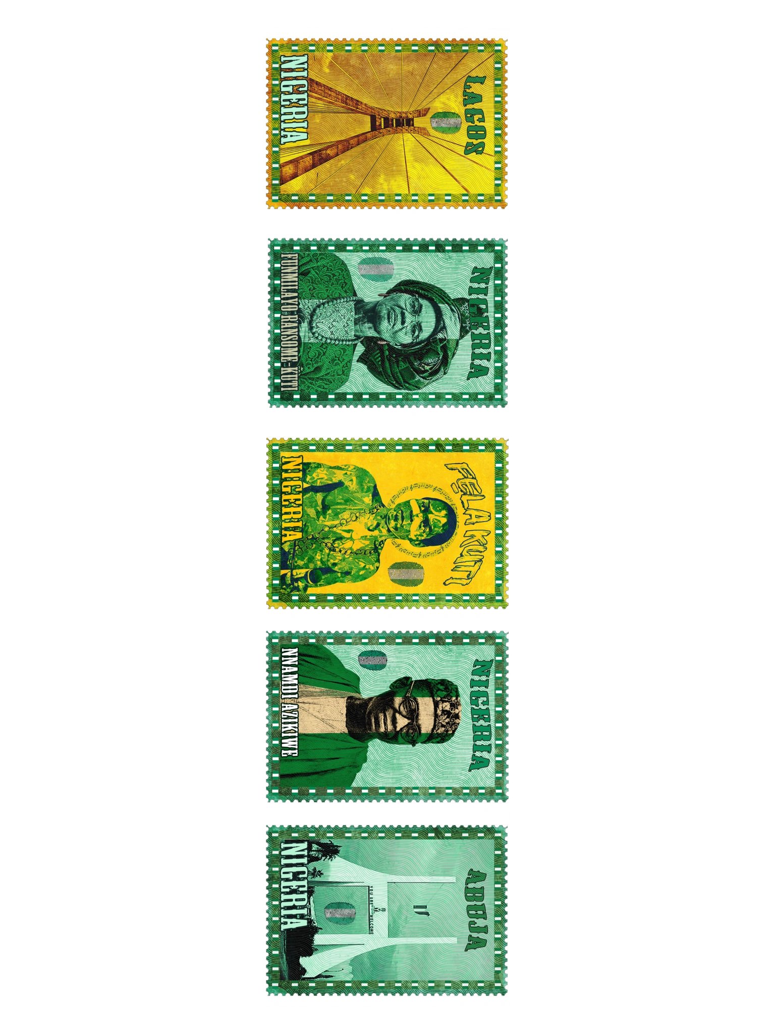 Nigeria Vintage Stamp Sticker pack sheet product image (4)