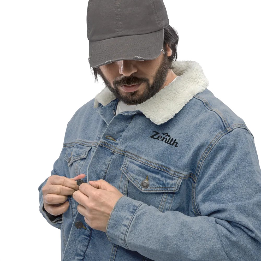 Zenith Unisex Heavyweight Sherpa Denim Jacket - 12oz - Black & Light Denim product image (6)