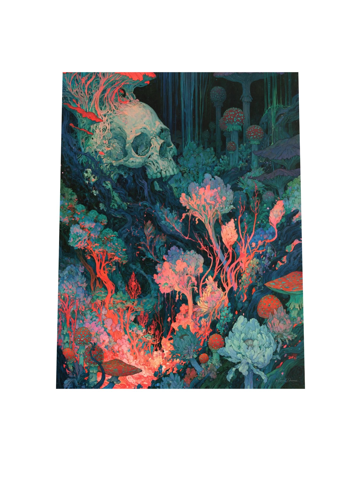 Mushroom Skull Art Print — Skull in the Mushroom Garden product image (8)