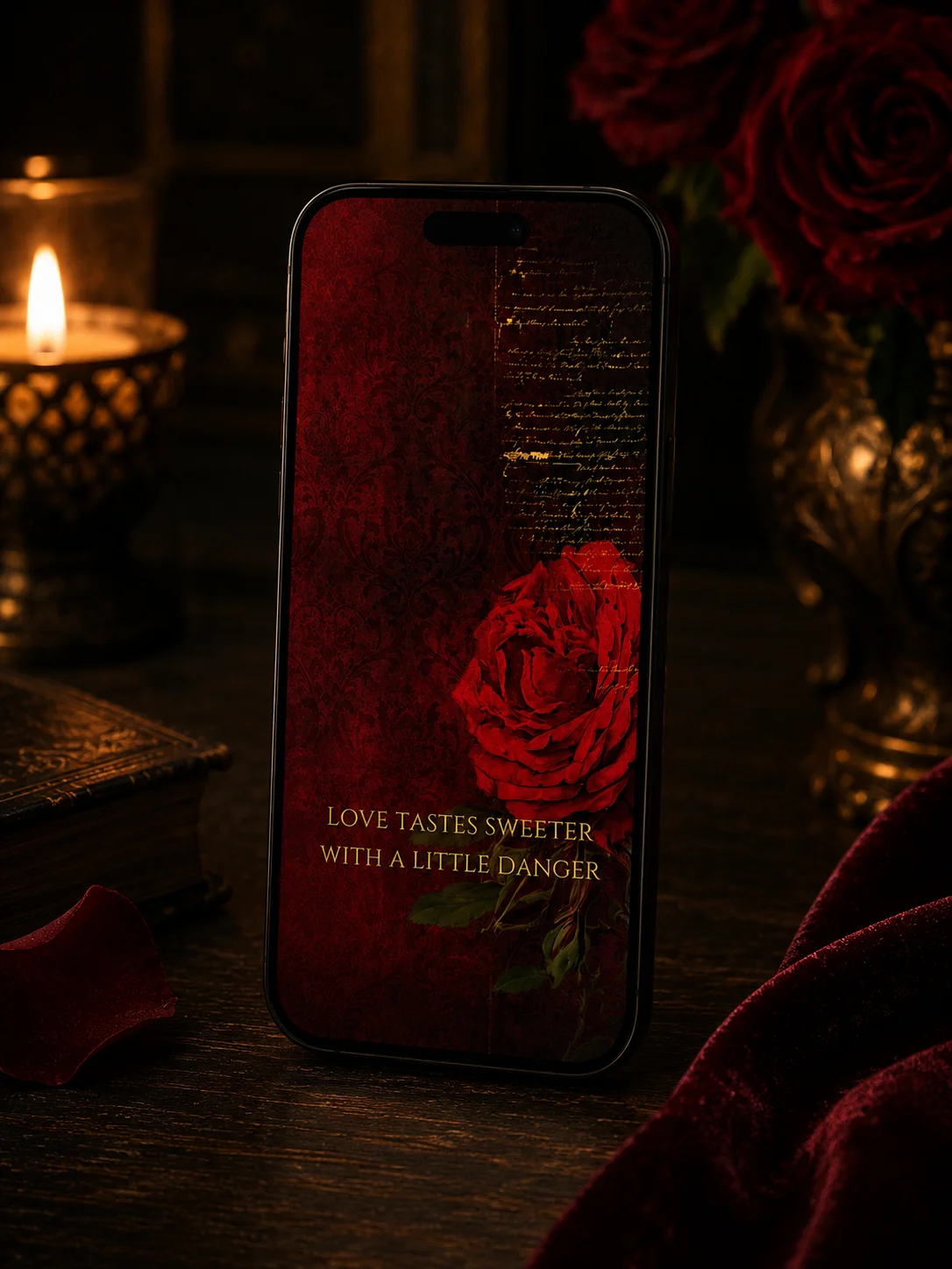 Crimson Reverie Digital Phone Wallpaper product image (1)