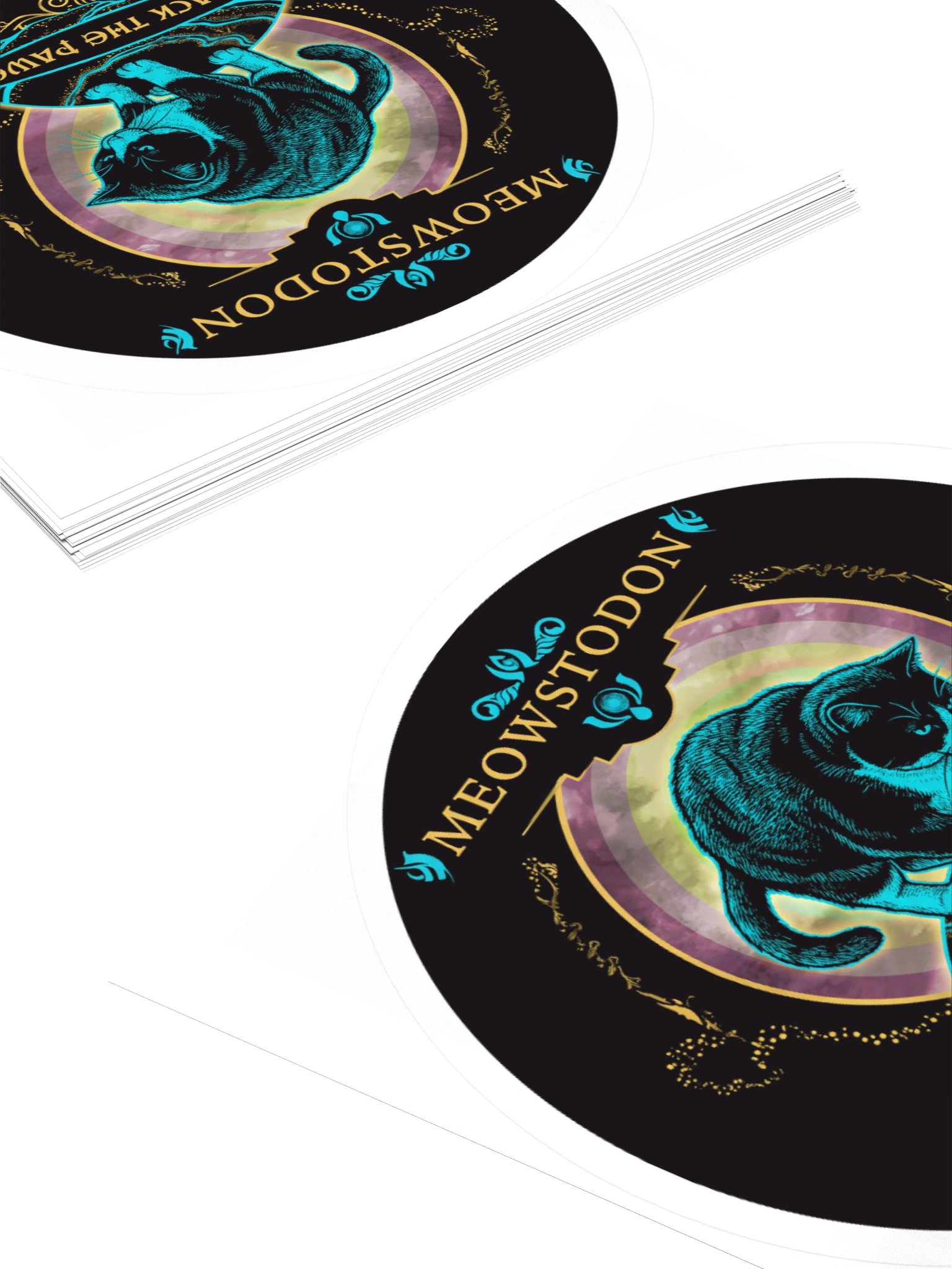 Burzik Meowstodon Crack The Pawe Kiss Cut Sticker product image (10)