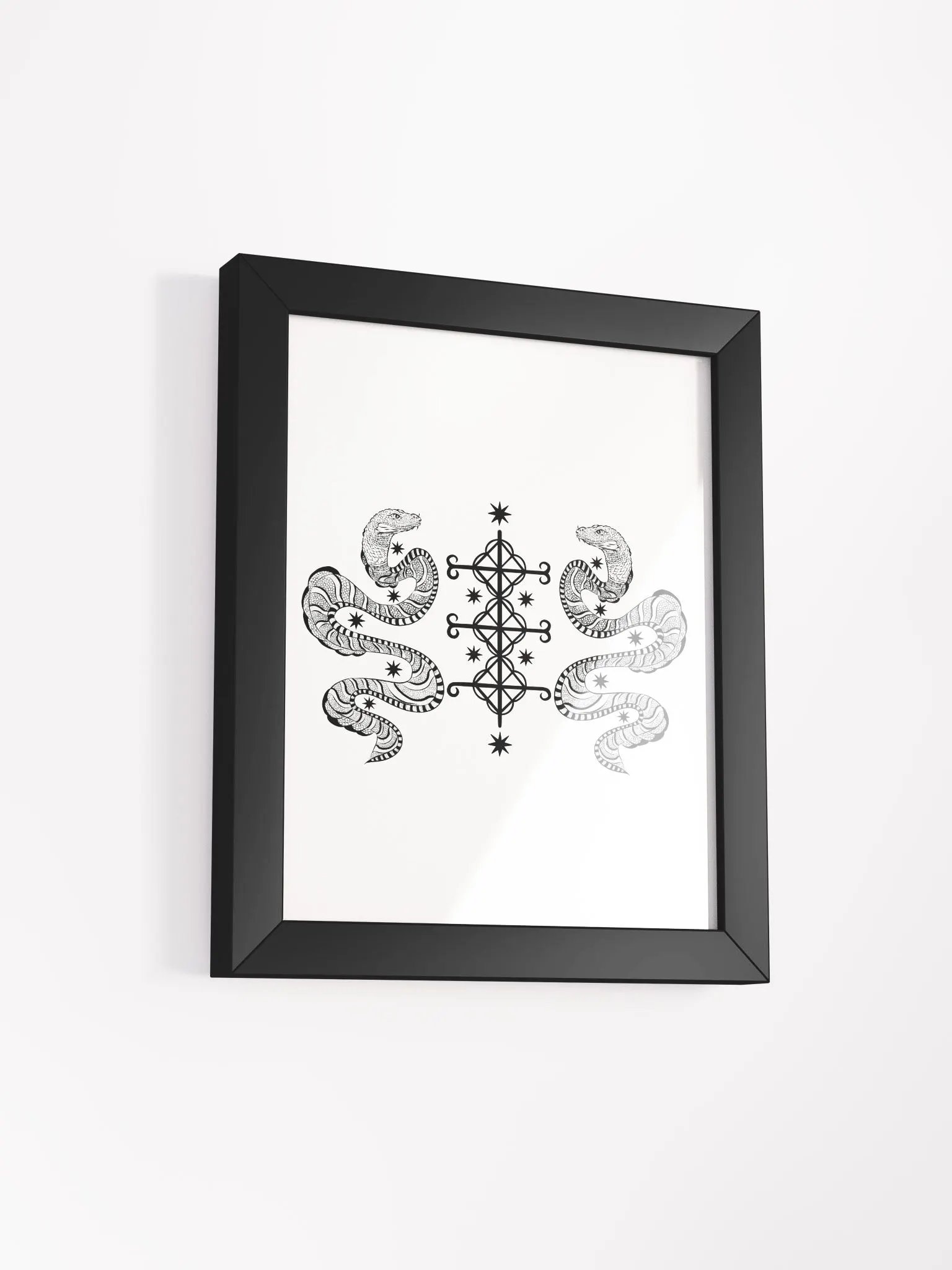 Frame with Damballah, Ayida Wedo vèvè product image (13)