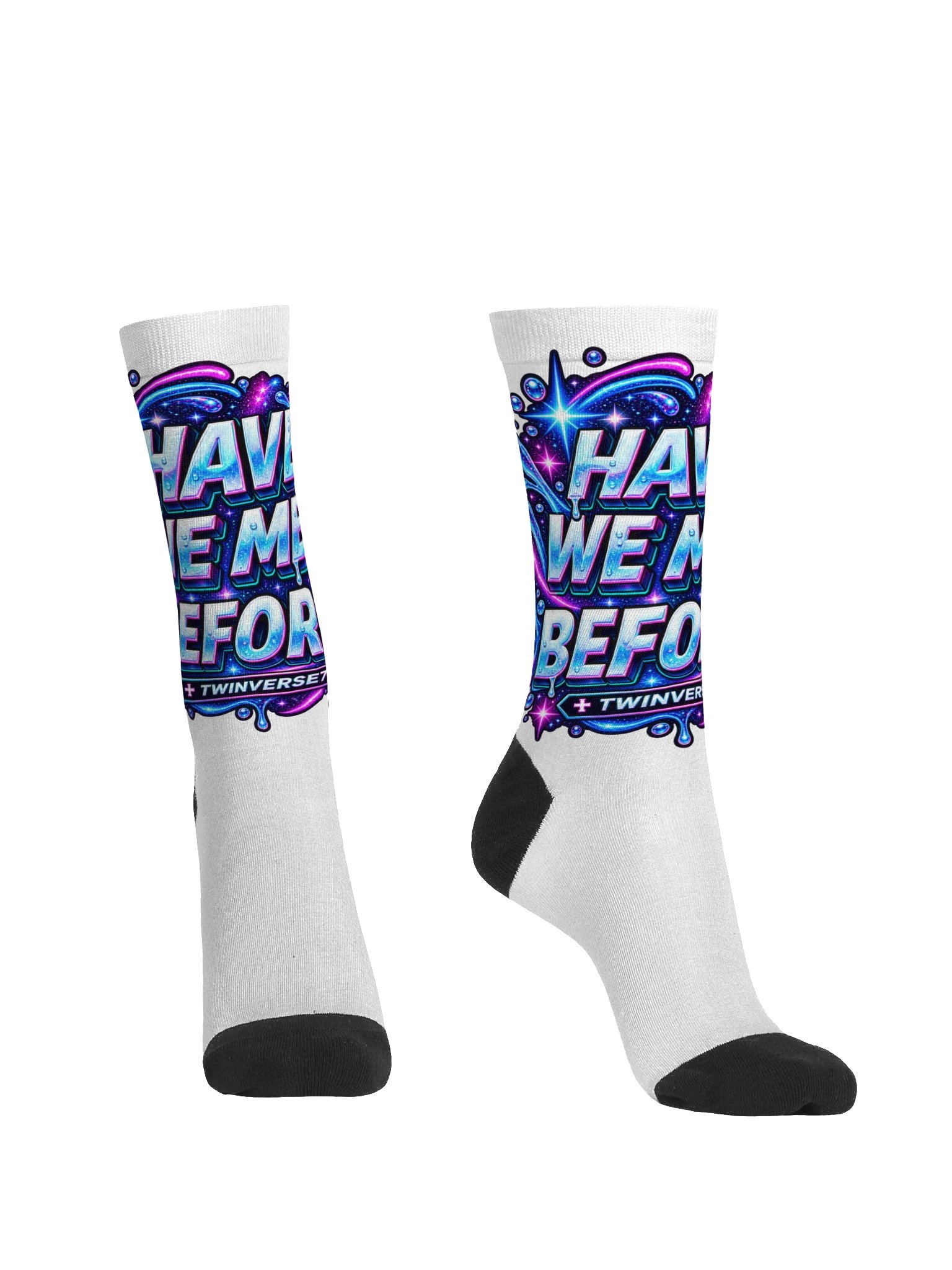 Have We Met Before? Neon Twinverse77 Crew Socks product image (2)