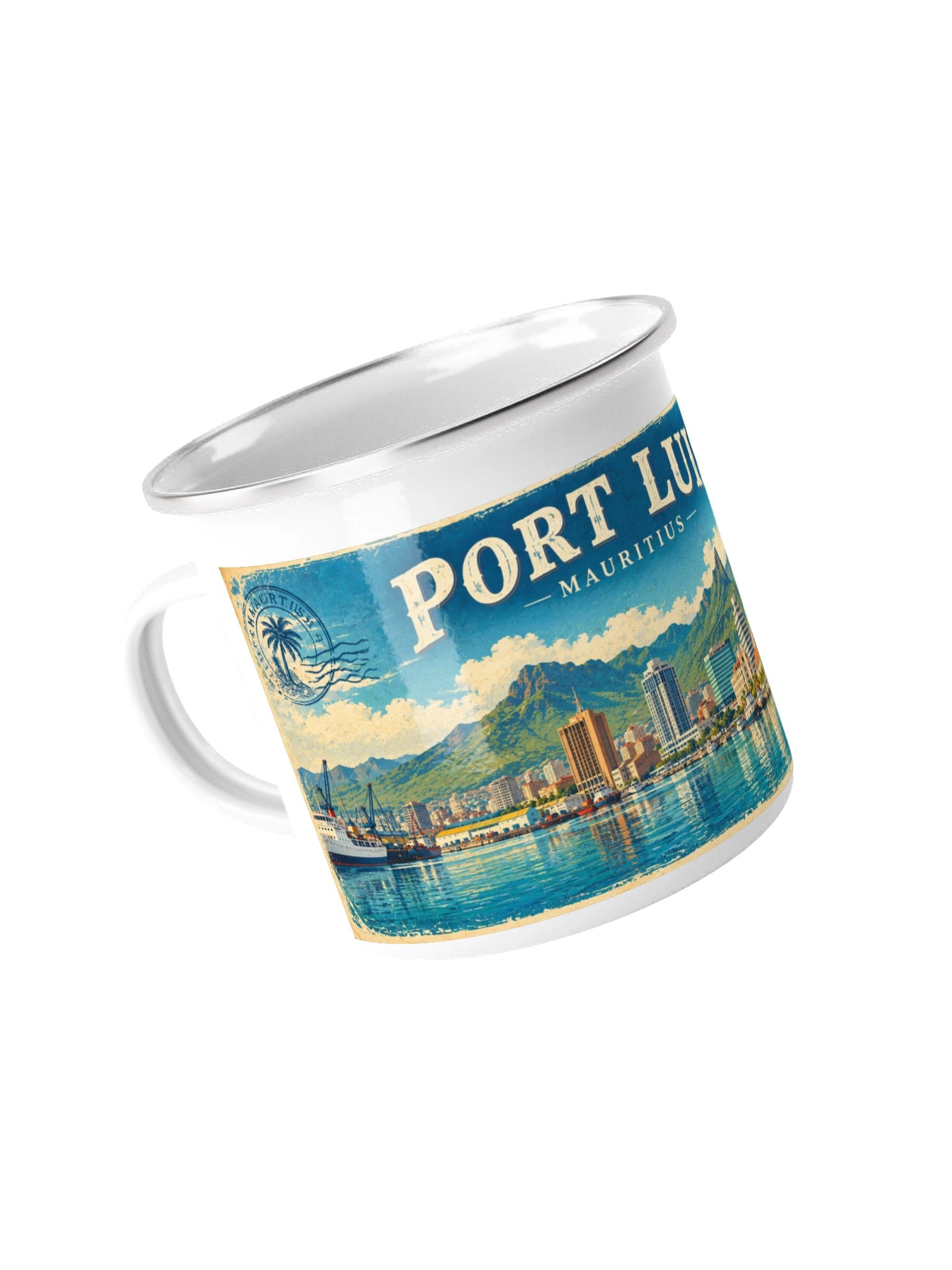Port Louis Caudan Waterfront Enamel Mug product image (1)