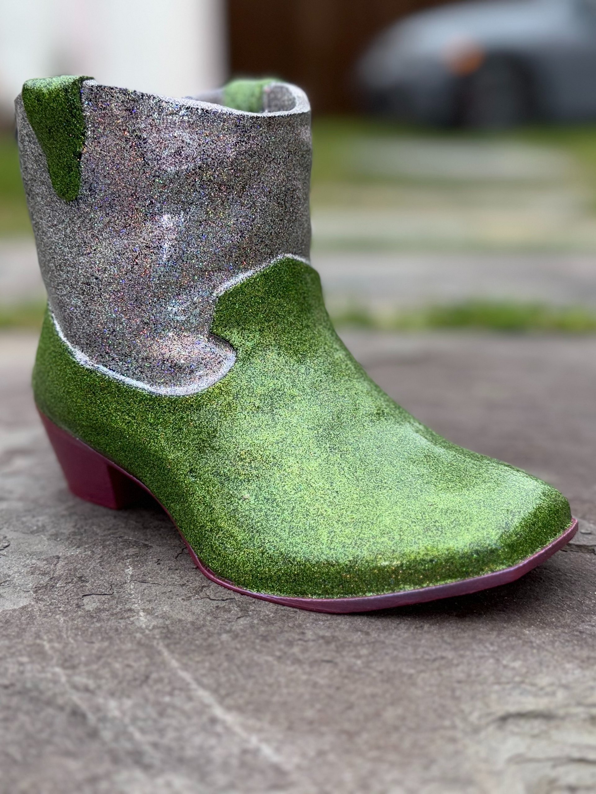 Cowgirl Boot 4 inch. Planter (Green) product image (3)