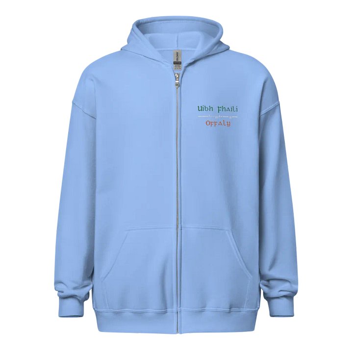 Offaly/Uíbh Fhailí Scholastic style Ogham embroidered Zip Hoodie product image (5)
