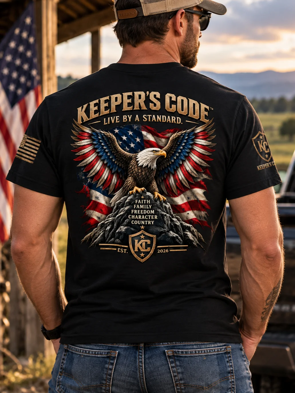 Keeper’s Code™ Men's Live by a Standard Eagle Patriotic T-Shirt product image (2)