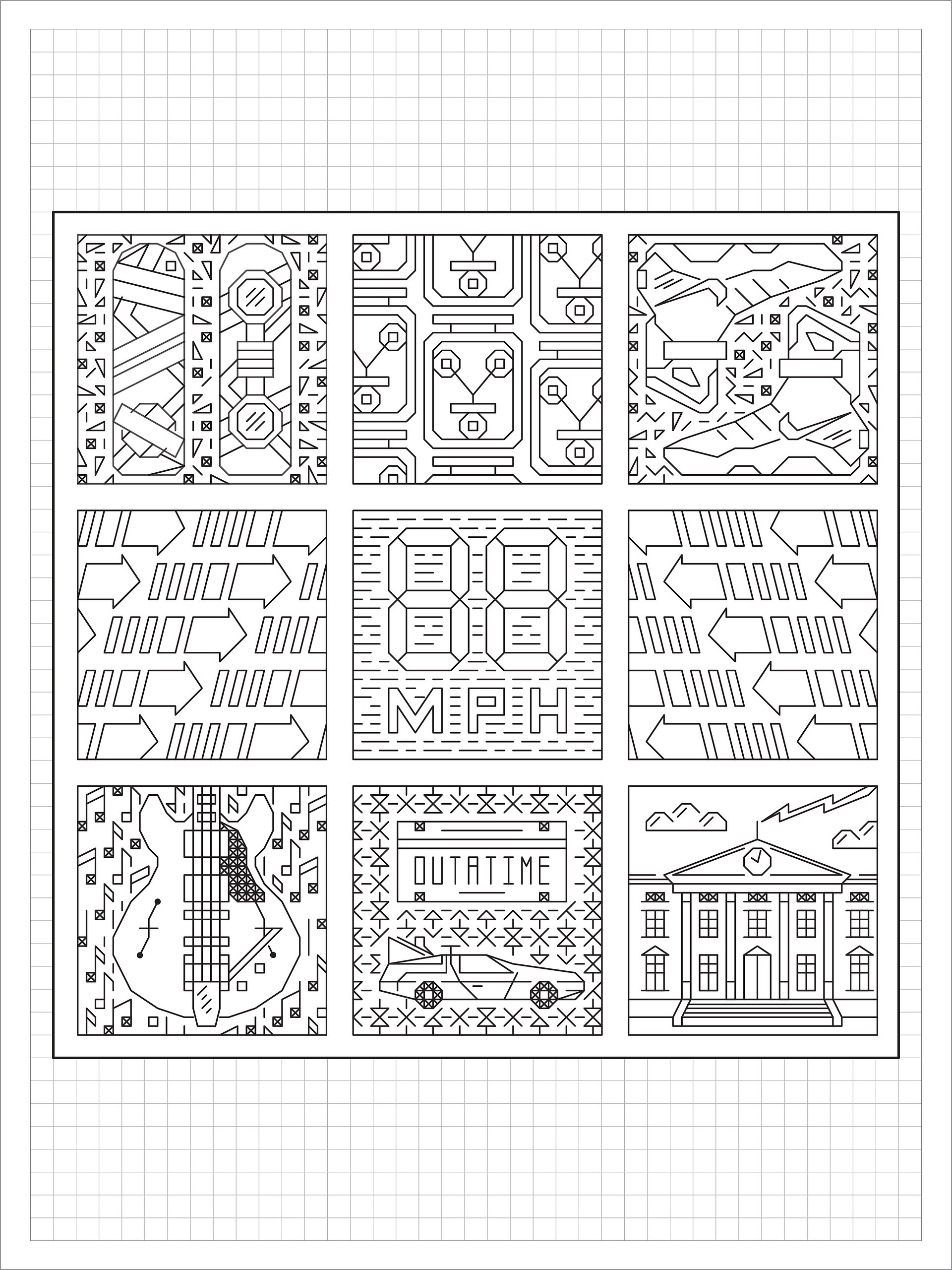 Time and Density • Blackwork Cross Stitch Pattern • PDF Digital Download product image (1)