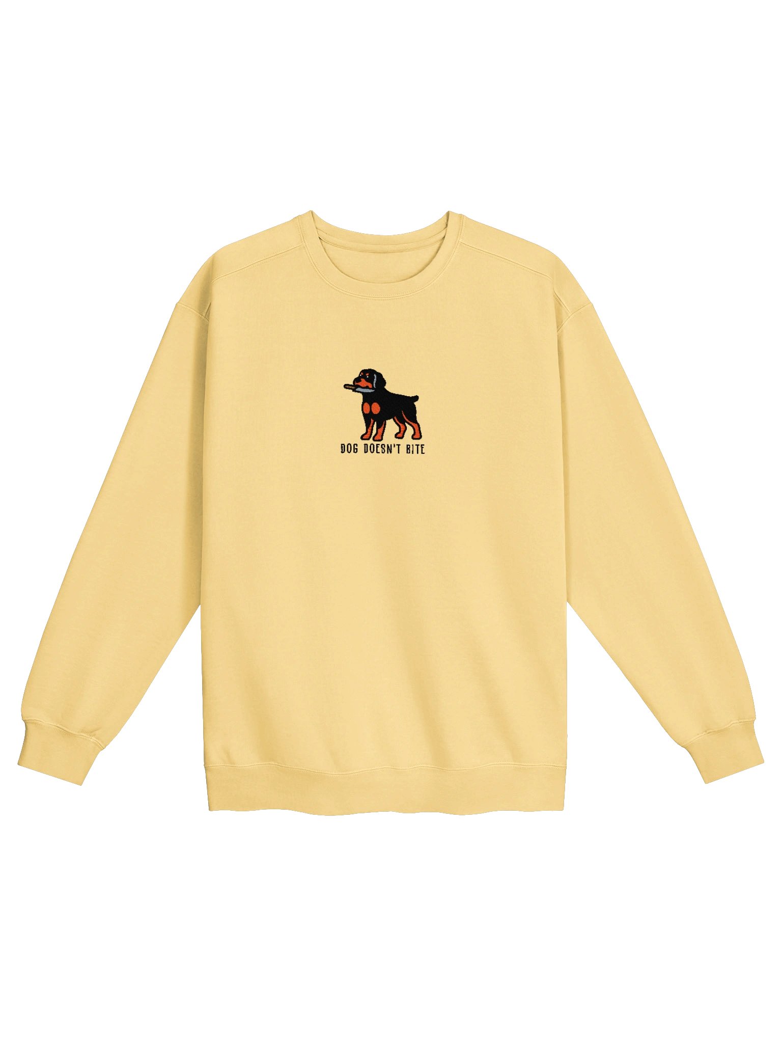 Dog Doesn't Bite Funny Chibi-Style Embroidered Premium Sweatshirt for Rottweiler(Docked Tail) Owners product image (41)