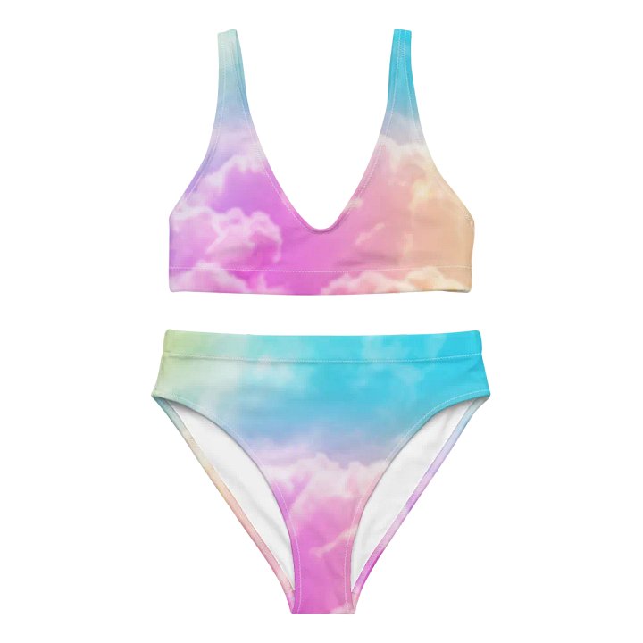 Blur cloud rainbow Design High Waisted Bikini - V7 product image (2)
