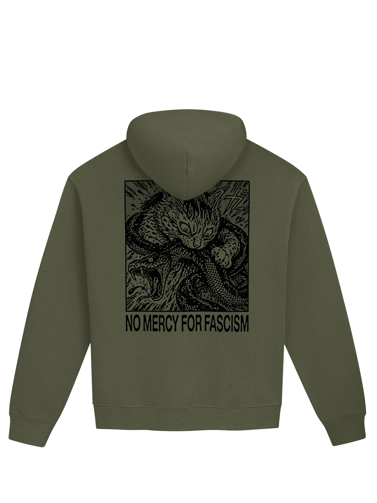 NO MERCY - Hoodie. white vers. back print product image (2)