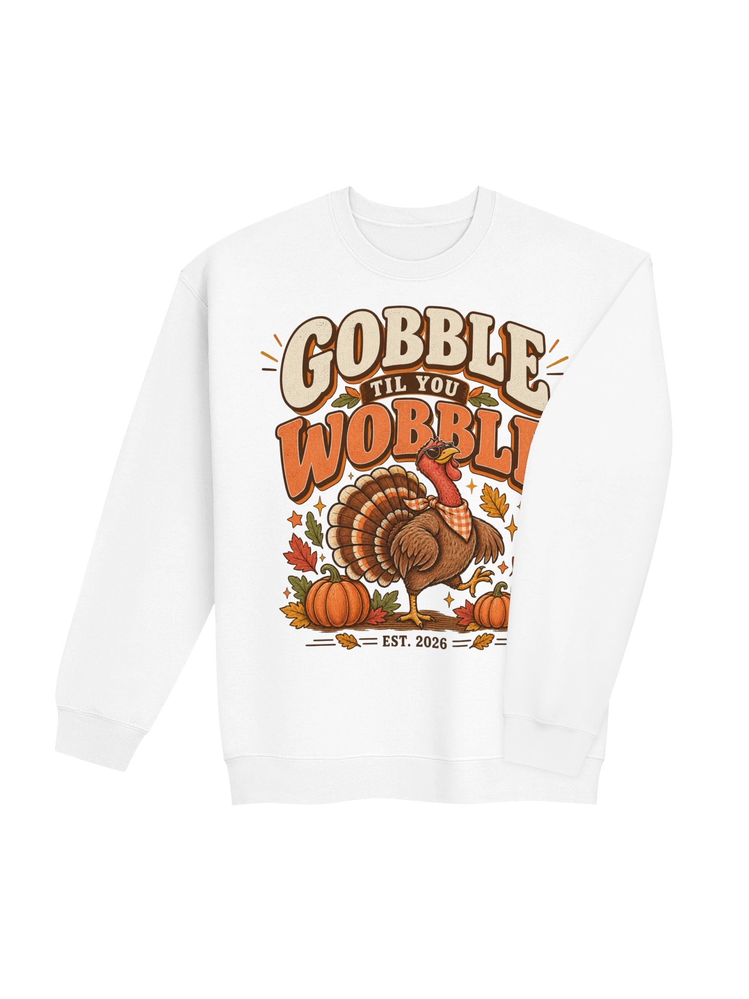 Gobble Til You Wobble Thanksgiving Sweatshirt | Cozy Autumn Crewneck product image (6)