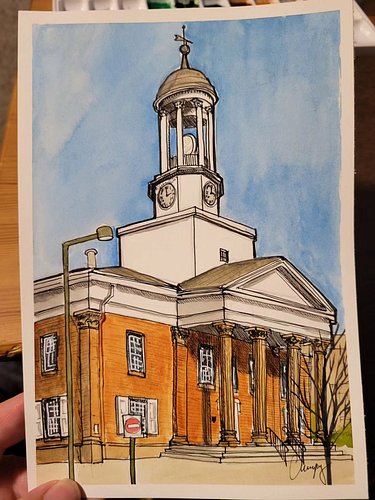 Day 4 - finished version of the courthouse in downtown #Carlisle . 
#artchallenge #Cumberlandvalley #art #Carlislepa
