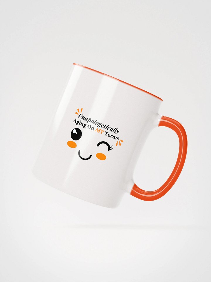Unapologetically Aging On My Terms - Playful Winky Lash Face Mug (Two-Toned) product image (2)