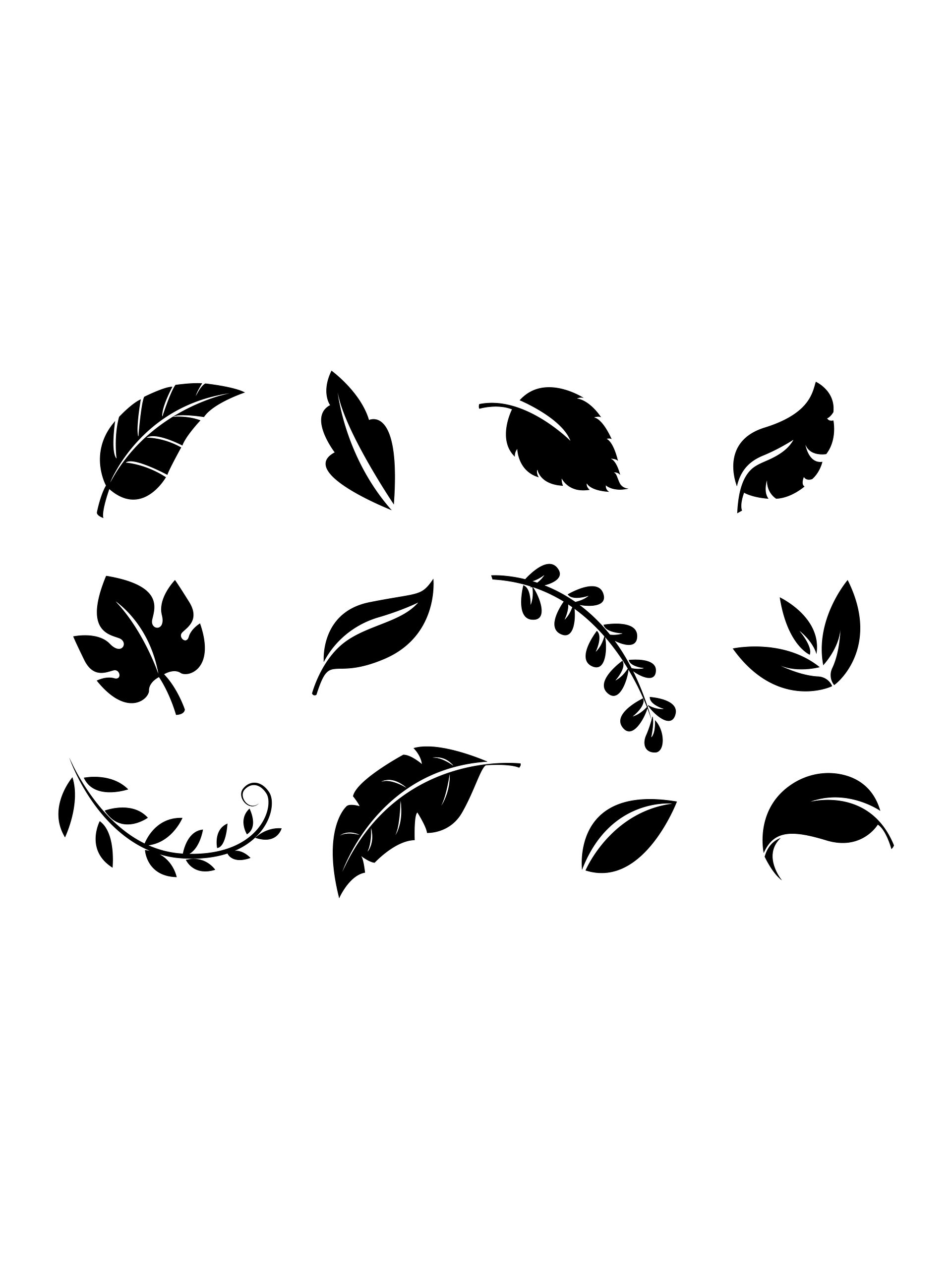 Leaves Svg, Tree Leaves svg file, Vector, Leaves silhouette svg, Forest Clipart, leaf clip art, Cricut Cutting File. product image (2)