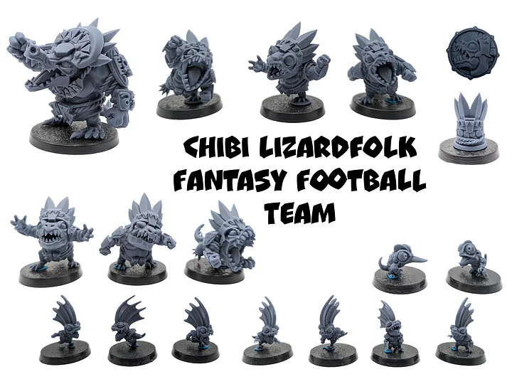 Chibi Lizardfolk Fantasy Football Team - Realm of Paths product image (1)
