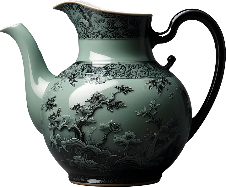 Chinese Green Porcelain Teapot – Zen Garden Elegance PNG product image (1)