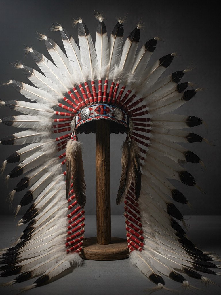 Handcrafted Plains-Style Headdress OIL PAINTING product image (1)