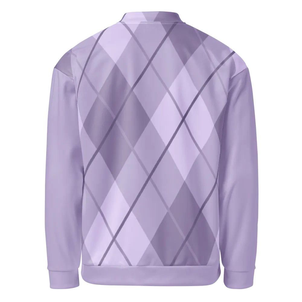 Lilac Argyle Bomber Jacket product image (2)