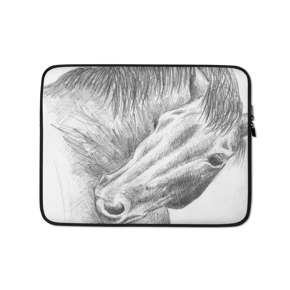 Thoroughbred horse scritching laptop sleeve product image (2)