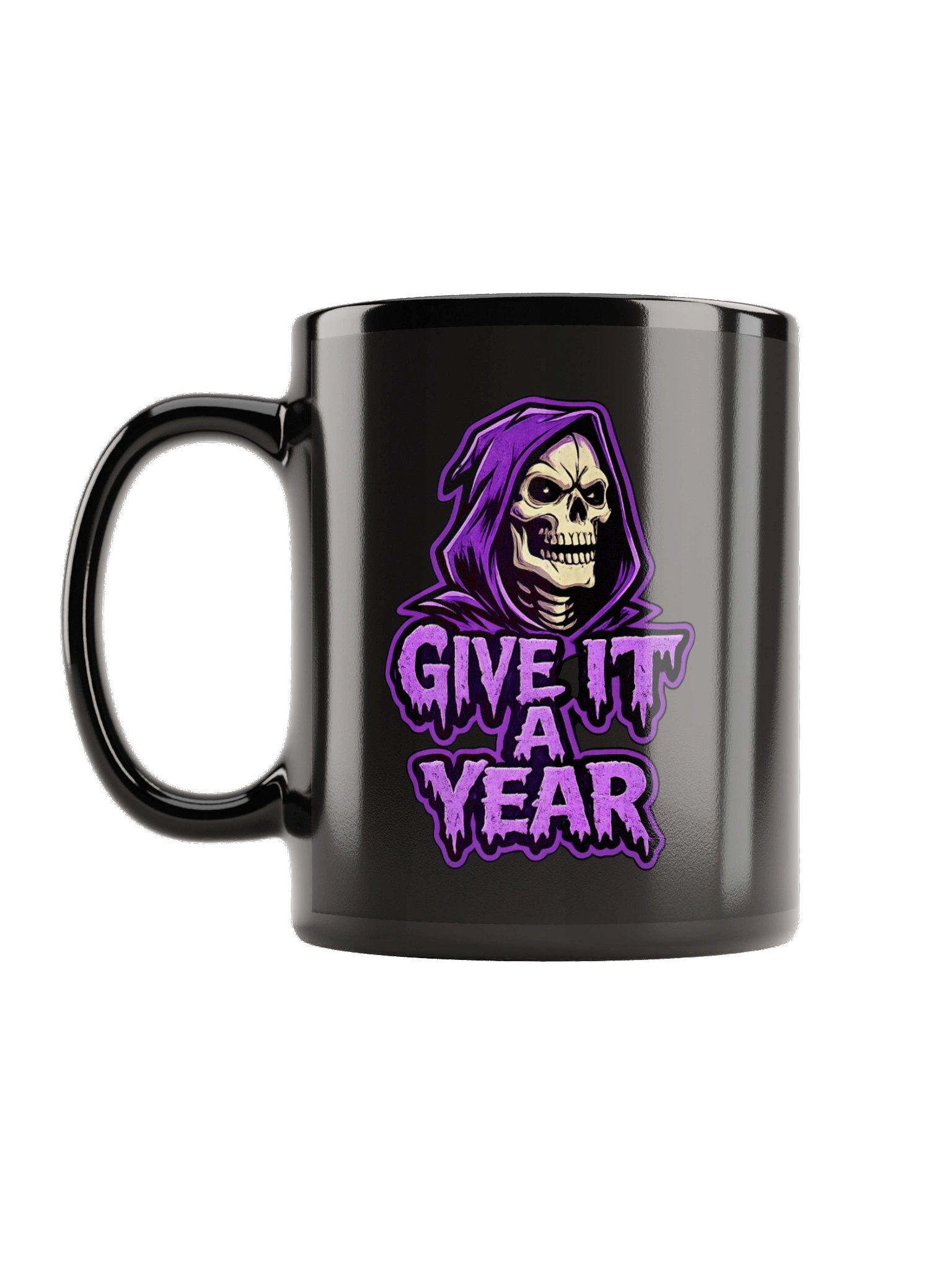 ''Give It A Year'' Black Glossy Mug product image (1)