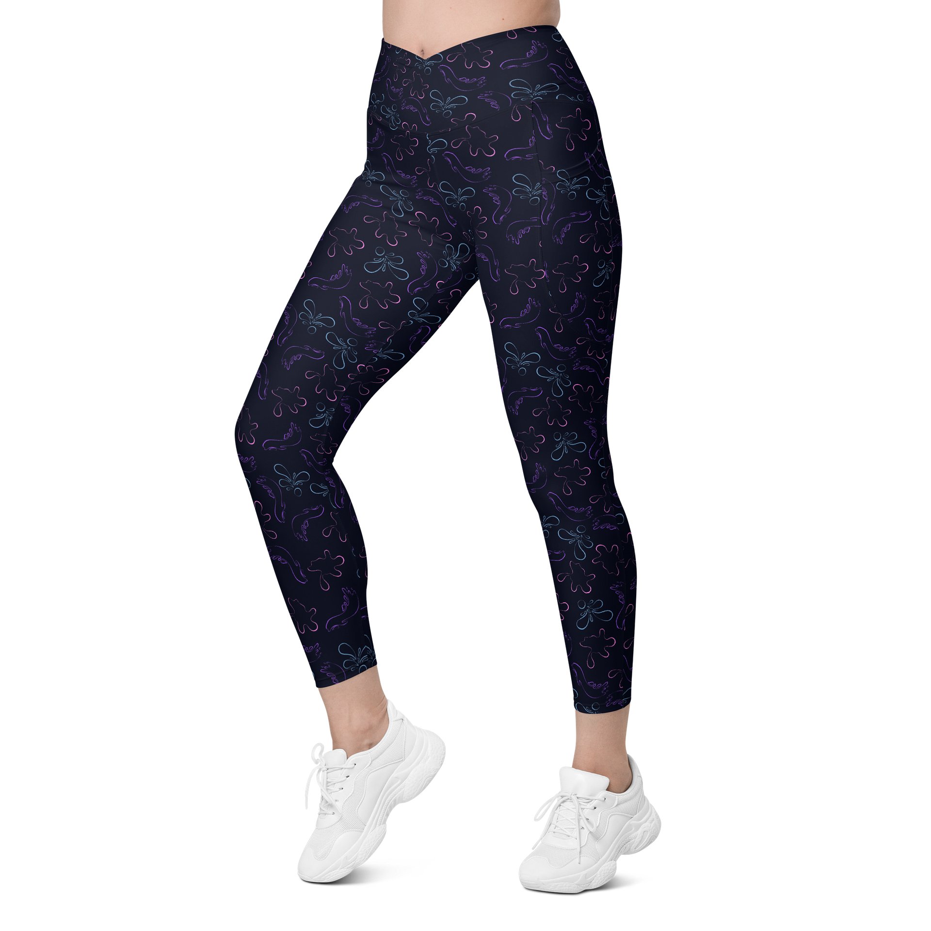 Vibrant Neon Contour Splash Leggings for Workouts product image (5)