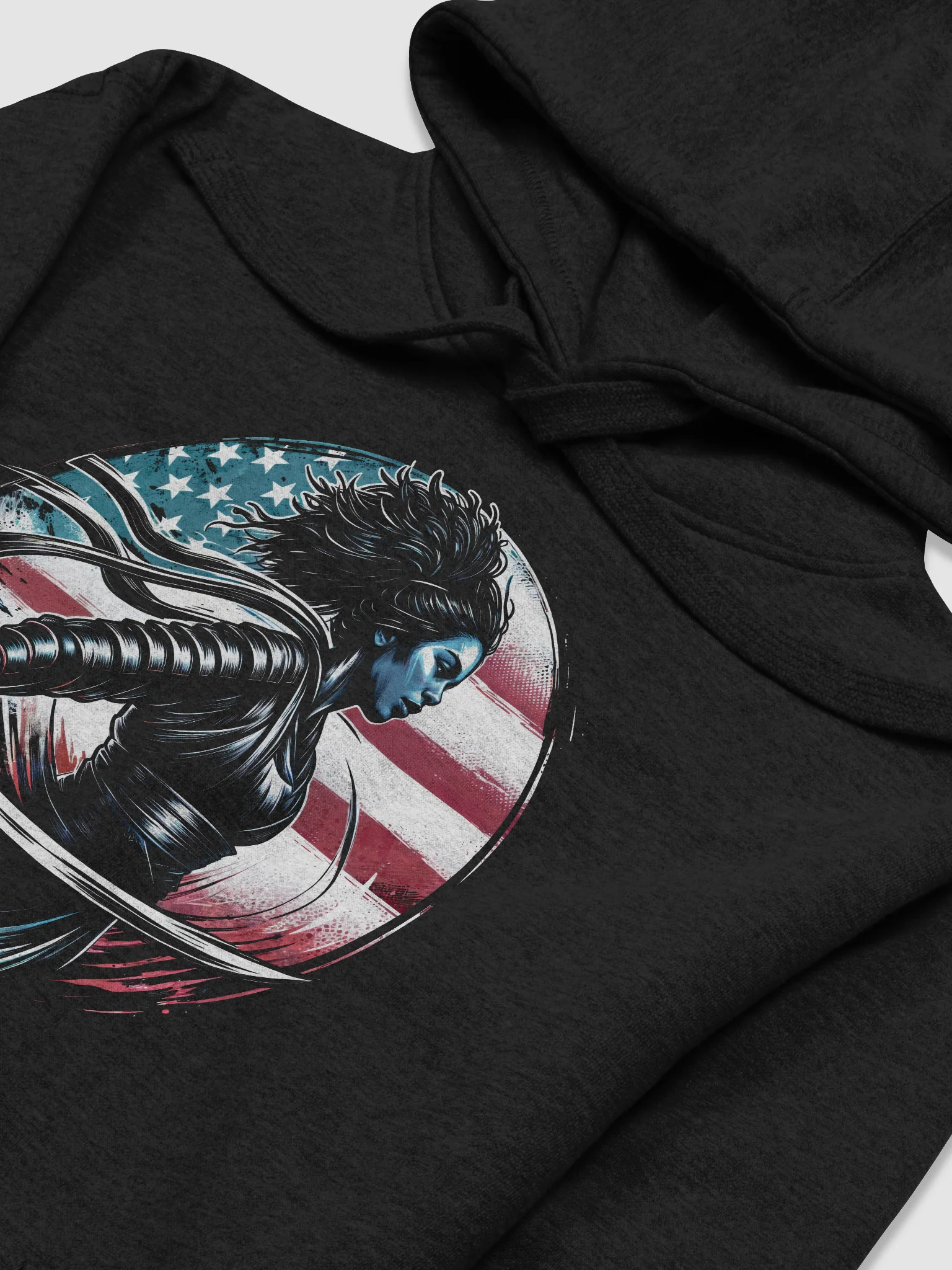 American Flag Female Samurai Hoodie product image (2)