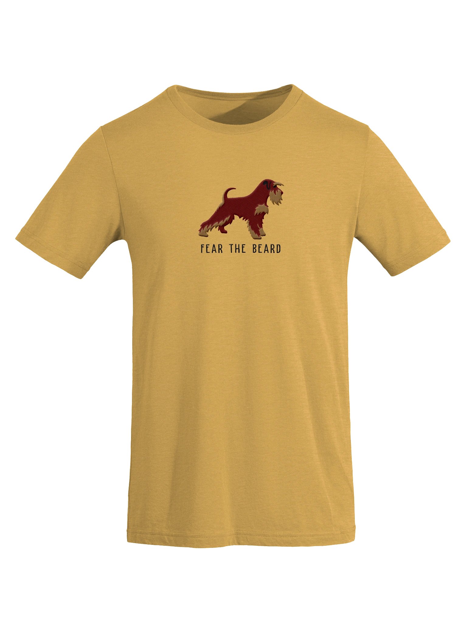 Fear the Beard T-Shirt(Embroidered) of a Miniature Schnauzer(Liver & Tan) product image (56)