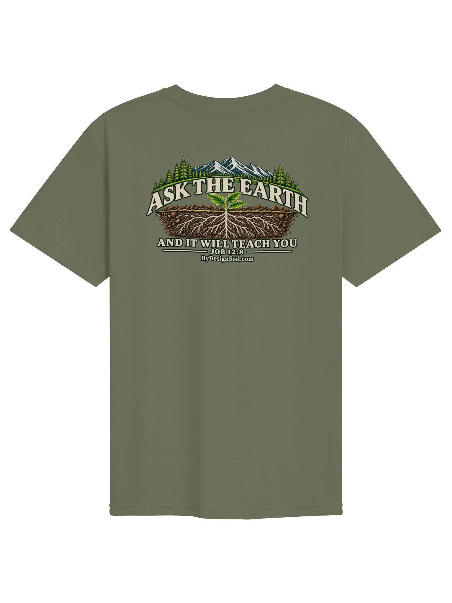 Ask the Earth-Job 12:8 T-Shirt Moss product image (2)