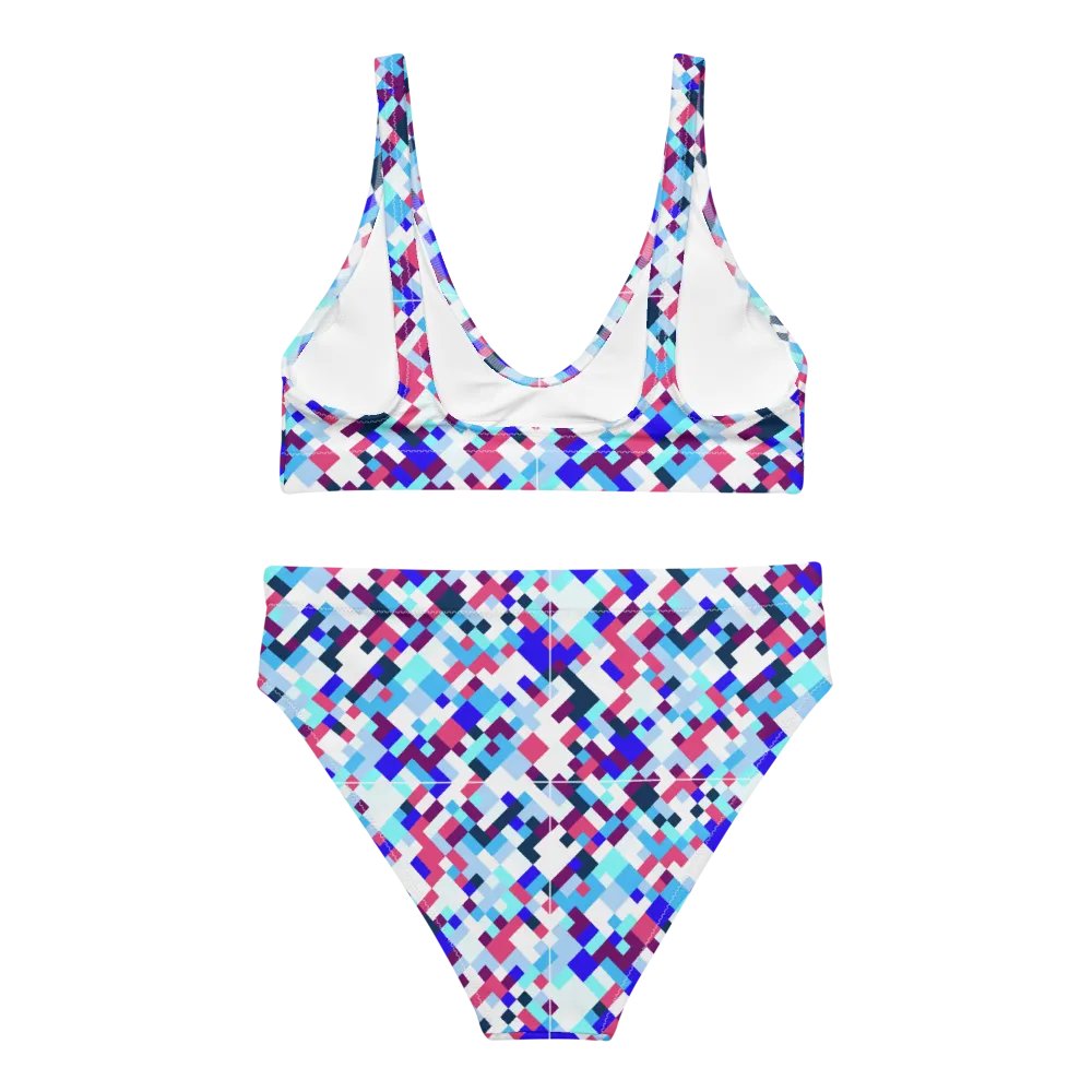 Colorful Mosaic Pattern Design High Waisted Bikini - v1 product image (5)