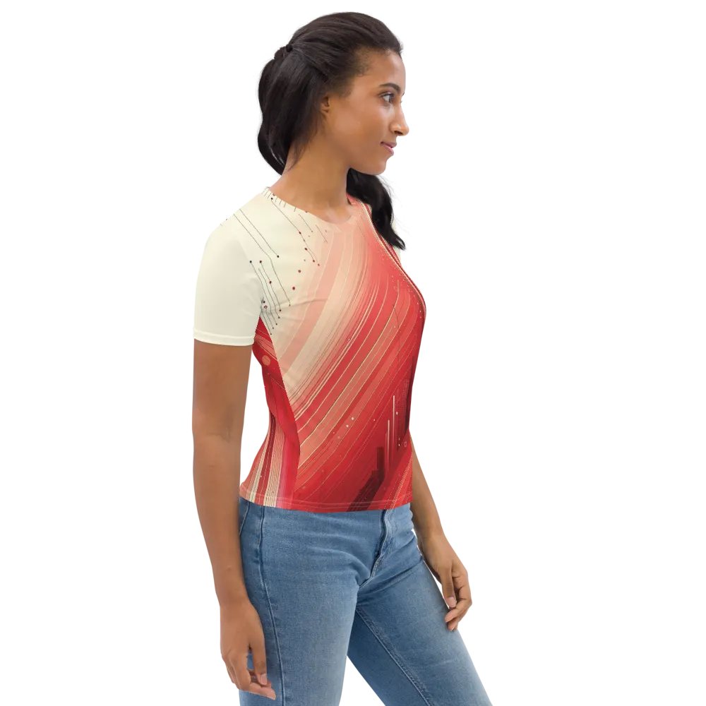 Women's Full-Print-6 Red Glitch Tee product image (2)