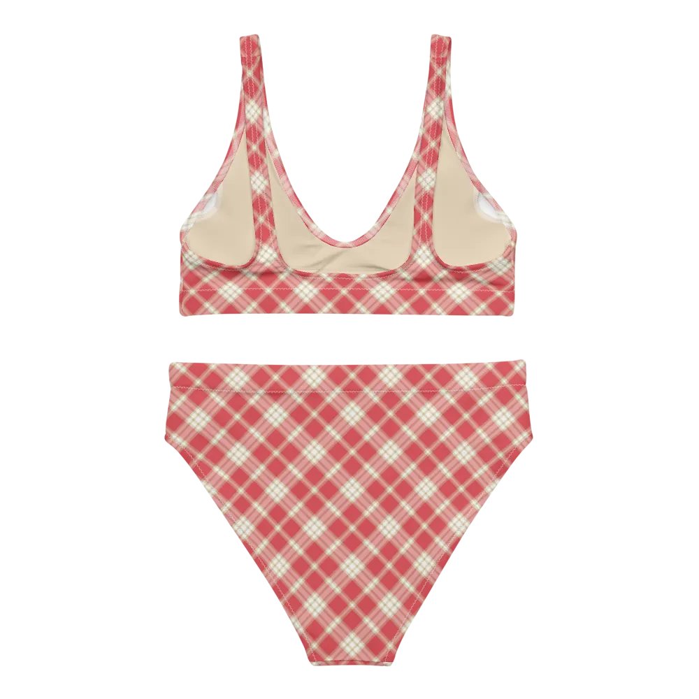 Coral Pink Plaid Bikini product image (4)