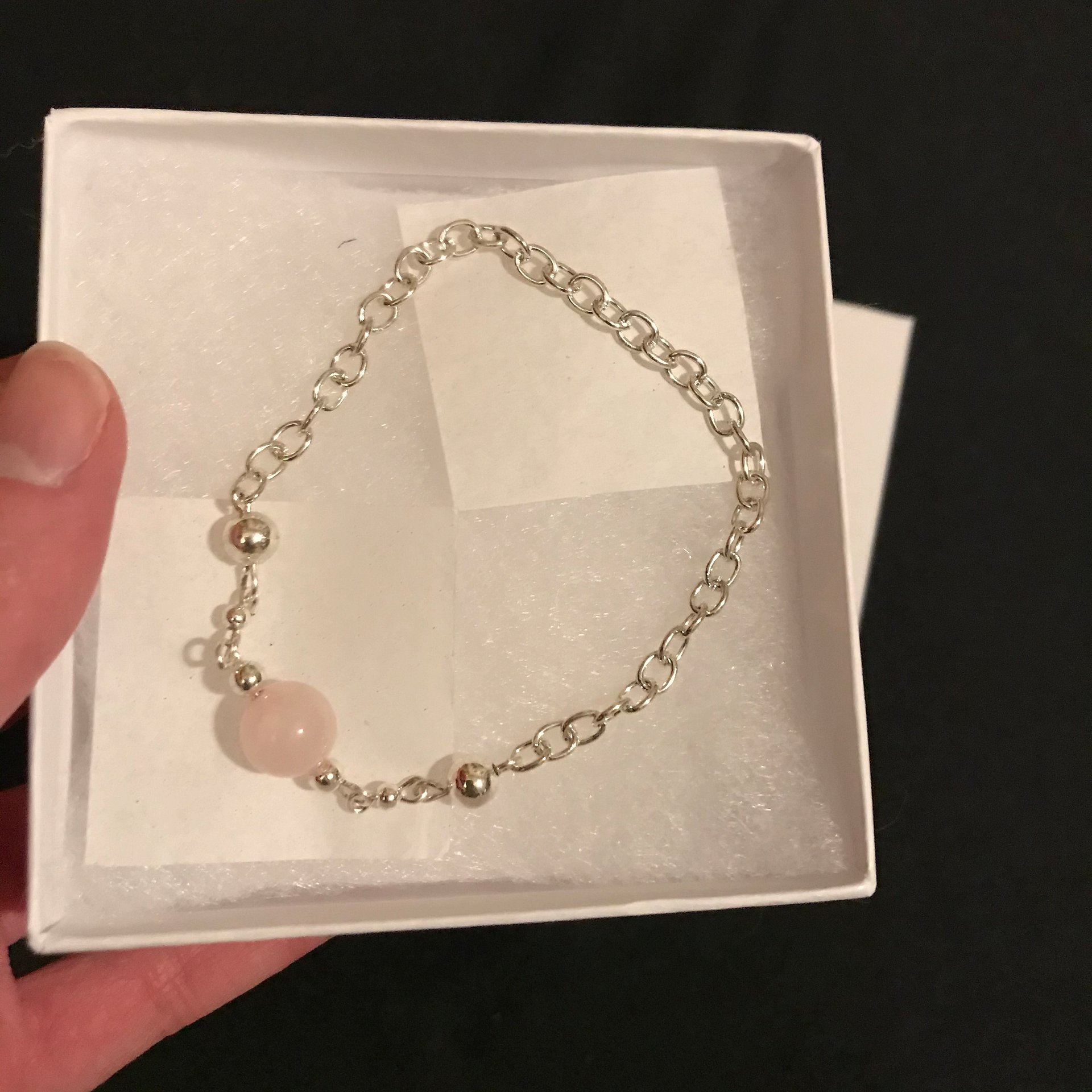Rose Quartz Silver Bracelet product image (2)