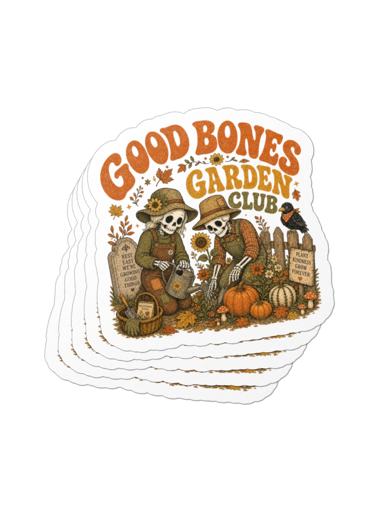 Good Bones Garden Club Skeleton Halloween Sticker product image (8)